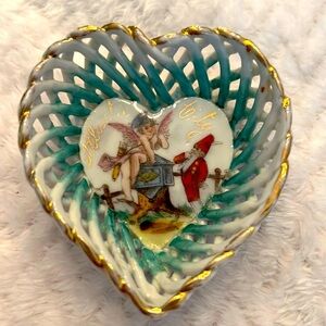 Vintage Ceramic Lattice Heart Atlantic City Made in Germany